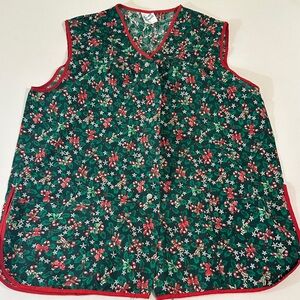 WOMENS CANDY CANE HOLIDAY FESTIVE BUTTON UP TOP